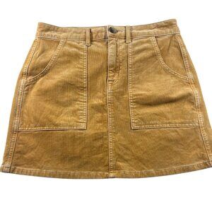 American Eagle Women’s Stretch Corduroy Mini Skirt | Golden Brown | Pockets | Si